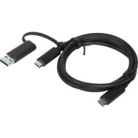 Lenovo Hybrid USB-C With USB-A Cable, 3.28 ft USB Data Transfer Cable for Notebook, First End: 1 x USB Type C, Male, Second End: 1 x USB Type C