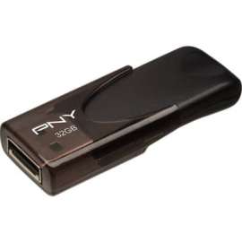 Pny Technologies PNY 32GB Attach 4 2.0 Flash Drive - 32 GB - USB 2.0 Type A - Black - 1 Year Warranty