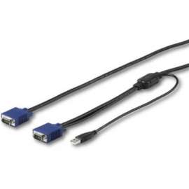 StarTech.com 15 ft. (4.6 m) USB KVM Cable for StarTech.com Rackmount Consoles, VGA and USB KVM Console Cable (RKCONSUV15), 15 ft. (4.6 m) USB KVM Cable enables your switch kit to conveniently operate your server, USB and VGA KVM cord specifically designed