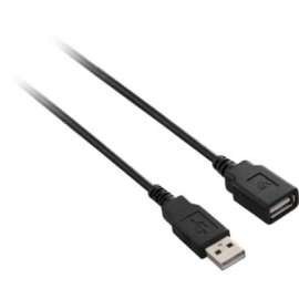 V7 Black USB Extension Cable USB 2.0 A Female to USB 2.0 A Male 3m 10ft