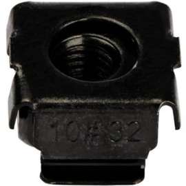 StarTech.com 10-32 Cage Nuts, 50 pack, Black (CABCAGENUTS1032), This 50 pack of 10-32 cage nuts are convenient to have on hand for installing rackmount equipment securely into your server rack, The square hole rack nuts come in an all-black finish for a s