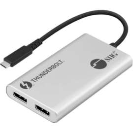 SIIG Thunderbolt 3 to Dual DP 1.2 Adapter, Thunderbolt 3, External, Mac, PC