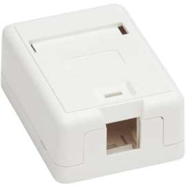 Tripp Lite Surface-Mount Box for Keystone Jack 1-Port Wall Celling White - 1 x Total Number of Socket(s) - White - Acrylonitrile Butadiene Styrene (ABS) - TAA Compliant