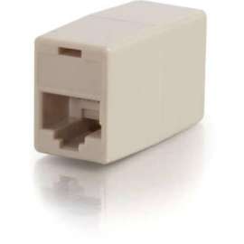 C2G RJ45 8-pin Modular Straight-Through Inline Coupler, 1 x RJ-45 Female, 1 x RJ-45 Female, Ivory