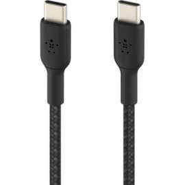 Belkin BoostCharge Braided USB-C to USB-C Cable (1 meter / 3.3 foot, Black) - 3.28 ft USB-C Data Transfer Cable for Smartphone - First End: 1 x USB Type C - Male - Second End: 1 x USB Type C - Male - Black