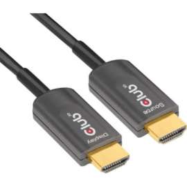 Club 3D HDMI AOC Cable 4K120Hz M/M 20m/65.6 ft, 65.62 ft HDMI A/V Cable for TV, Projector, Audio/Video Device, First End: 1 x HDMI 2.1 Digital Audio/Video, Male, Second End: 1 x HDMI 2.1 Digital Audio/Video