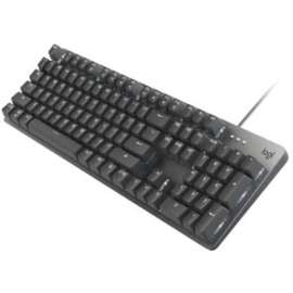 Logitech K845ch Mechanical Illuminated Corded Aluminum Keyboard (Cherry Blue), Brown Box, Cable Connectivity, USB Interface, English