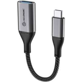 Alogic Super Ultra USB 3.1 USB-C to USB-A Adapter - 15cm - Space Grey - 5.91" USB/USB-C Data Transfer Cable for Phone, Tablet, Notebook, Peripheral Device, Chromebook - First End: 1 x USB 3.1 (Gen 1) Type C - Male - Second End: 1 x USB 3.1 (Gen 1) T