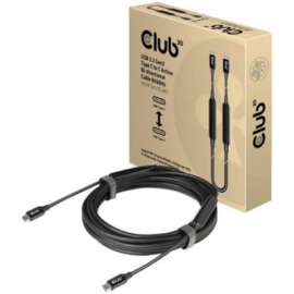 Club 3D USB 3.2 Gen2 Type C to C Active Bi-directional Cable 8K60Hz M/M 5m/16.4ft, 16.40 ft USB-C Data Transfer/Power Cable for PC, Mobile Device, Display, Hard Drive, Dock, Notebook, Gaming Computer, First End: 1 x USB 3.2 (Gen 2) Type C, Male, Second En