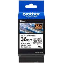 Brother Mobile Brother Self-Laminating Tape - 1 27/64" - Rectangle - Black on White