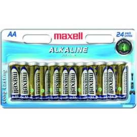 Maxell LR6 723473 Battery, For Flashlight, Tool, Toy, Smoke Alarm, AA, 24 / Pack