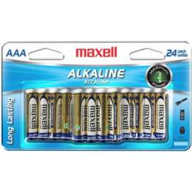 Maxell LR03 723474 Battery, For Flashlight, Tool, Toy, Smoke Alarm, AAA, 24 / Pack