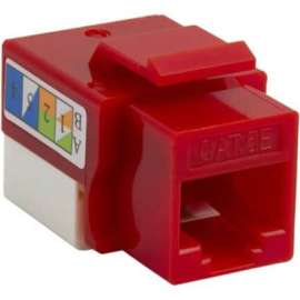 4XEM 10 pack Cat5e RJ45 Keystone Jack UTP 110-Type (Red), 10 Pack, 1 x RJ-45 Network Female, Red
