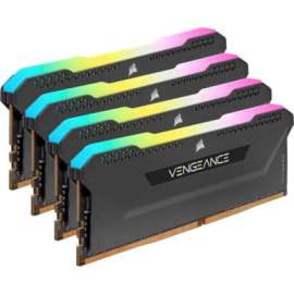 Corsair Vengeance RGB Pro SL 128GB (4x32GB) DDR4 DRAM 3200MHz C16 Memory Kit - Black - For PC/Server, Motherboard - 128 GB (4 x 32GB) - DDR4-3200/PC4-25600 DDR4 SDRAM - 3200 MHz Dual-rank Memory - CL16 - 1.35 V - 288-pin - DIMM - Lifetime Warranty