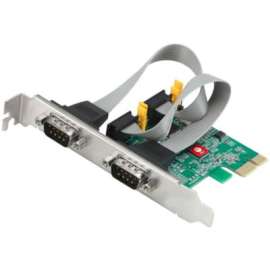 SIIG 2 Port DP Cyber RS-232 2S PCIe Card, 250Kbps, ASIX AX99100 Chipset, PCI Express Base Specification 2.0 Compliant