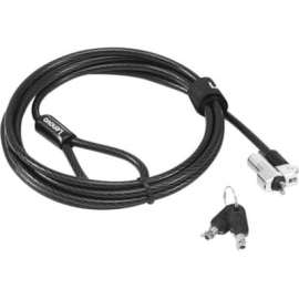Lenovo NanoSaver Cable Lock, Black, Carbon Steel, Plastic, 5.91 ft, For Notebook, Desktop Computer, Tablet, Monitor