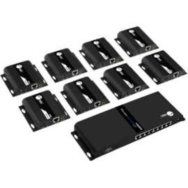 SIIG 1x8 1080p HDMI Splitter HDbitT over IP Extender Kit, 120m, 8 port HDMI over Cat6 Extender Kit- 394ft (120m), HDMI HDbitT over IP Extender 1 in 8 out, Full HD 1080p
