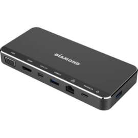 DIAMOND Multimedia USB C Triple Display Mini MST Dock (UD300C), for Notebook/Monitor, 60 W, USB Type C, 2 x USB 3.0
