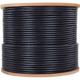 4XEM Cat 5E 1000ft (305 m) Bulk cable (Black), 1000 ft Category 5e Network Cable for Network Device, Home Theater System, Desktop Computer, First End: Bare Wire, Second End: Bare Wire, CMG