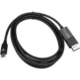 V7 USB-C Male to DisplayPort 1.2 Male 21.6 Gbps 4K UHD, 3.28 ft DisplayPort/USB-C A/V Cable for Audio/Video Device, Desktop Computer, Notebook, Tablet, Mobile Device, First End: 1 x USB Type C, Male, Second End: 1 x DisplayPort Digital Audio/Video