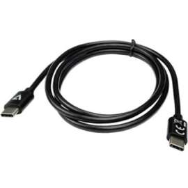 V7 USB-C Male to USB-C Male Cable USB 2.0 480 Mbps 3A 1m/3.3ft Black, 3.28 ft USB-C Data Transfer Cable for Peripheral Device, Digital Camera, Scanner, Printer, Media Player, Network Adapter, Flash Drive, Hard Drive, First End: 1 x USB Type C, Male, Secon