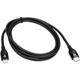 V7 USB-C Male to Lightning Male Cable USB 2.0 480 Mbps 3A 1m/3.3ft Black, 3.28 ft Lightning/USB-C Data Transfer Cable for iPod, iPhone, iPad, First End: 1 x USB Type C, Male, Second End: 1 x Lightning