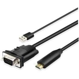 4XEM HDMI to VGA 10FT Cable with USB Audio, 10 ft HDMI/USB/VGA Video Cable for Video Device, Monitor, Computer, Home Theater System, First End: 1 x HDMI Digital Audio/Video, Male, 1 x USB Type A, Male