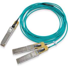 Nvidia Mellanox MFS1S50-H005E AOC Splitter Cable IB HDR 200Gb/s to 2x100Gb/s 5m, 16.40 ft Fiber Optic Network Cable for Network Device, Switch, Server, First End: 1 x SFF-8665 QSFP56 Network, Second End: 2 x SFF-8665 QSFP56 Network, 200 Gbit/s