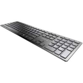 CHERRY KW 9100 SLIM Bluetooth, Wireless Keyboard, Full size, Black/Silver, Rechargeable, AES 128 Encryption