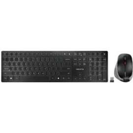 CHERRY DW 9500 SLIM Wireless Desktop with Bluetooth and RF Transmission, USB SX Wireless Bluetooth/RF 4.0 2.40 GHz Keyboard, English (US), Black, Gray, USB Wireless Bluetooth/RF Mouse