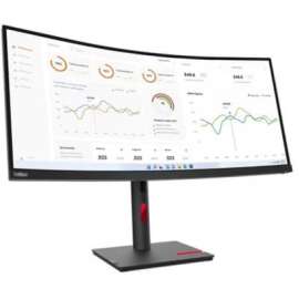 Lenovo ThinkVision T34w-30 34" UW-QHD Curved Screen LCD Monitor - 21:9 - Raven Black - 34" Class - Vertical Alignment (VA) - 3440 x 1440 - 16.7 Million Colors - 350 Nit - 4 ms - 60 Hz Refresh Rate - HDMI - DisplayPort - USB Hub