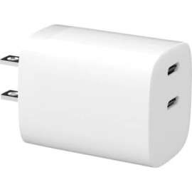 4XEM 35W Dual USB-C Charger, White, 1 Pack, 35 W, 120 V AC, 230 V AC Input