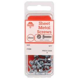 Hillman No. 12 X 1 in. L Slotted Hex Head Sheet Metal Screws 5 pk