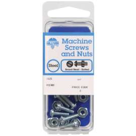 Hillman No. 6-32 X 2 in. L Slotted Round Head Zinc-Plated Steel Machine Screws 5 pk
