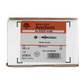 Hillman 5/8 in. D X 6 in. L Steel Round Head Strike Anchor 10 pk
