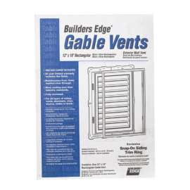 Builders Edge 12 in. W X 18 in. L White Plastic Gable Vent