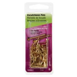 Hillman 18 Ga. X 1 in. L Brass-Plated Steel Escutcheon Pins 1 pk 1.5 oz