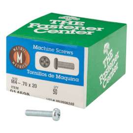 Hillman M4-0.7 X 20 in. L Phillips Pan Head Zinc-Plated Steel Metric Machine Screws 50 pk