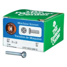 Hillman M4-0.7 X 25 in. L Phillips Pan Head Zinc-Plated Steel Metric Machine Screws 50 pk