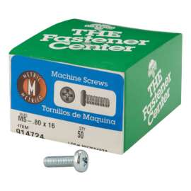 Hillman M5-0.8 X 16 in. L Phillips Pan Head Zinc-Plated Steel Metric Machine Screws 50 pk