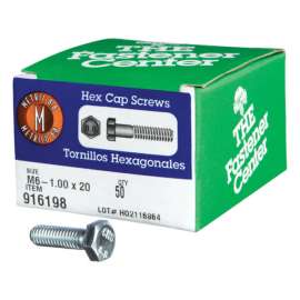 Hillman M6-1.00 mm D X 20 mm L Heat Treated Steel Hex Head Cap Screw 50 pk