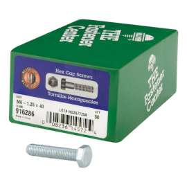 Hillman M8-1.25 mm D X 40 mm L Heat Treated Steel Hex Head Cap Screw 50 pk