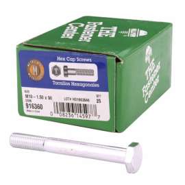 Hillman M10-1.50 mm D X 90 mm L Heat Treated Steel Hex Head Cap Screw 25 pk