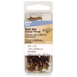 Hillman Boat Bronze Steel Nail Flat Head 2 oz