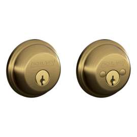Schlage B-Series Antique Brass Brass Double Cylinder Deadbolt