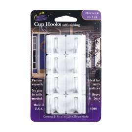 Magic Mounts Self Stick Adhesive Picture/Cup Hook 1 lb 8 pk