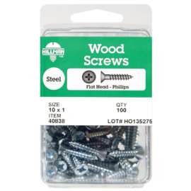 Hillman No. 8 X 3 in. L Phillips Zinc-Plated Wood Screws 25 pk
