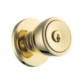 Weiser Beverly Polished Brass Entry Lockset 1-3/4 in.