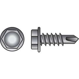 Hillman No. 10 X 2 in. L Hex Hex Washer Head Sheet Metal Screws 100 pk