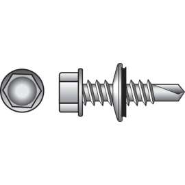 Hillman No. 10 X 1 in. L Hex Hex Washer Head Self- Drilling Screws 100 pk